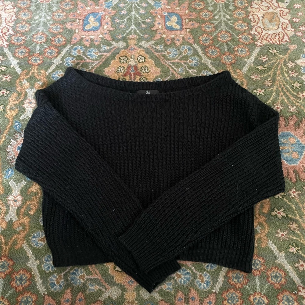 Missguided Off the Shoulder Black Sweater
